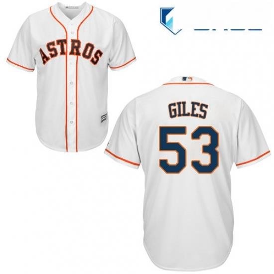 Youth Majestic Houston Astros 53 Ken Giles Replica White Home Cool Base MLB Jersey