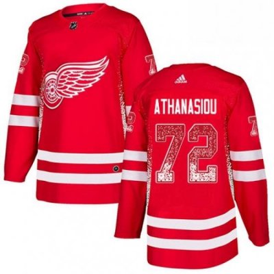 Mens Adidas Detroit Red Wings 72 Andreas Athanasiou Authentic Red Drift Fashion NHL Jersey