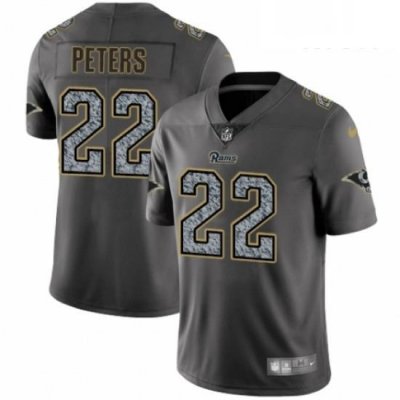 Men Nike Los Angeles Rams 22 Marcus Peters Gray Static Vapor Untouchable Limited NFL Jersey