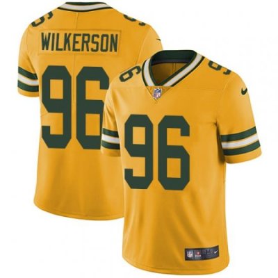 Nike Packers #96 Muhammad Wilkerson Yellow Mens Stitched NFL Limited Rush Jersey