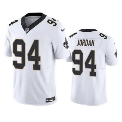 Men New Orleans Saints 94 Cameron Jordan White 2023 F U S E  Vapor Untouchable Limited Stitched Jersey