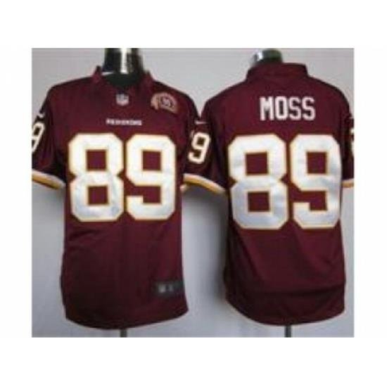 Nike Washington Redskins 89 Santana Moss Red Game 80TH Patch NFL Jersey