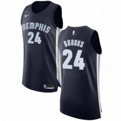 Mens Nike Memphis Grizzlies 24 Dillon Brooks Authentic Navy Blue Road NBA Jersey Icon Edition