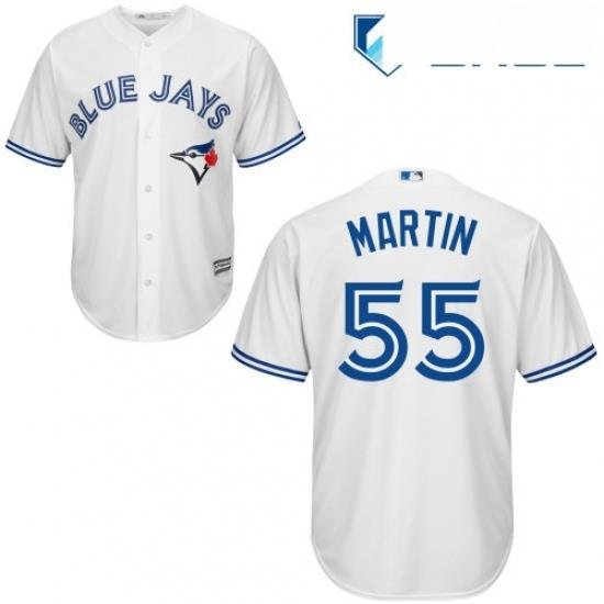 Youth Majestic Toronto Blue Jays 55 Russell Martin Replica White Home MLB Jersey