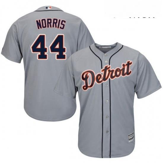 Mens Majestic Detroit Tigers 44 Daniel Norris Replica Grey Road Cool Base MLB Jersey