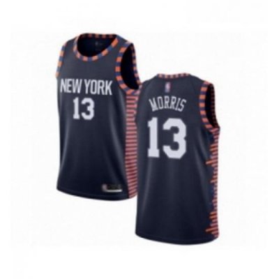 Youth New York Knicks 13 Marcus Morris Swingman Navy Blue Basketball Jersey 2018 19 City Edition