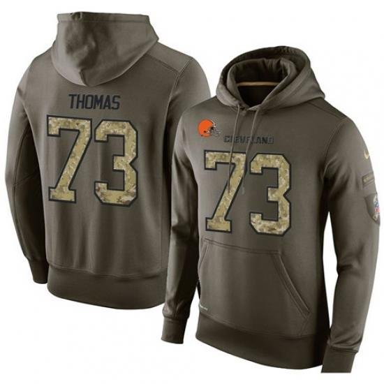 NFL Nike Cleveland Browns 73 Joe Thomas Green Salute To Service Mens Pullover Hoodie