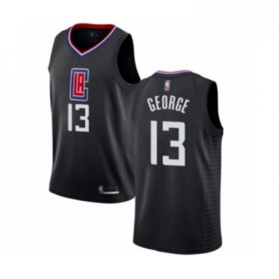 Youth Los Angeles Clippers 13 Paul George Swingman Black Basketball Jersey Statement Edition