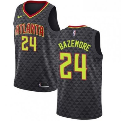 Womens Nike Atlanta Hawks 24 Kent Bazemore Swingman Black Road NBA Jersey Icon Edition