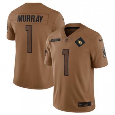 Men Arizona Cardinals 1 Kyler Murray 2023 Brown Salute To Service Limited Stitched Football Jersey