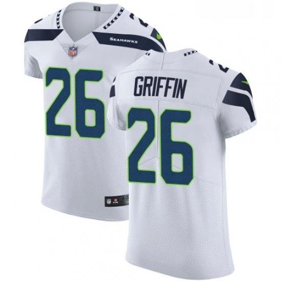 Mens Nike Seattle Seahawks 26 Shaquill Griffin White Vapor Untouchable Elite Player NFL Jersey