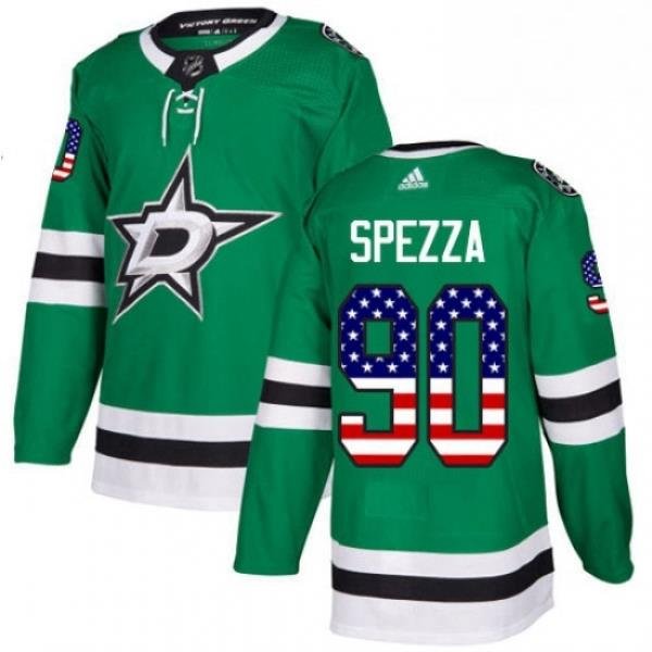 Mens Adidas Dallas Stars 90 Jason Spezza Authentic Green USA Flag Fashion NHL Jersey