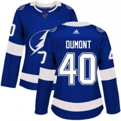 Womens Adidas Tampa Bay Lightning 40 Gabriel Dumont Authentic Royal Blue Home NHL Jersey