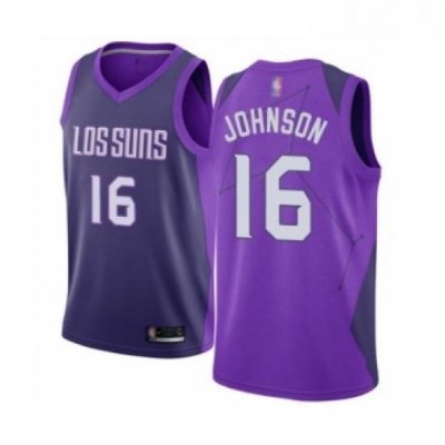 Womens Phoenix Suns 16 Tyler Johnson Swingman Purple Basketball Jersey City Edition