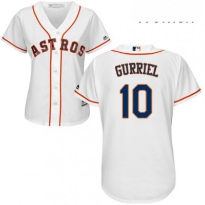 Womens Majestic Houston Astros 10 Yuli Gurriel Authentic White Home Cool Base MLB Jersey