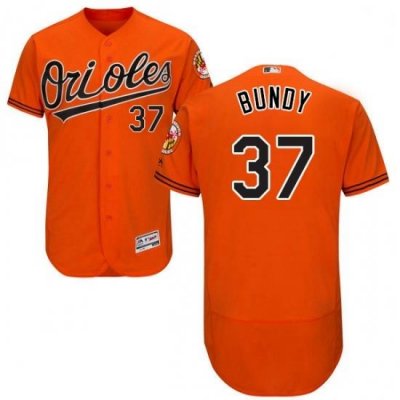 Mens Majestic Baltimore Orioles 37 Dylan Bundy Orange Alternate Flex Base Authentic Collection MLB Jersey