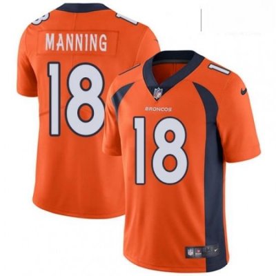 Men Nike Denver Broncos 18 Peyton Manning Orange Team Color Vapor Untouchable Limited Player NFL Jersey