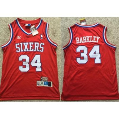 Mens Charles Barkley philadelphia Sixers Throwback jersey red