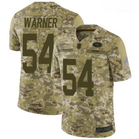 49ers 54 Fred Warner Camo Men Stitched Football Limited 2018 Salute To Service Jersey