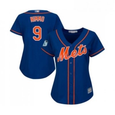 Womens New York Mets 9 Brandon Nimmo Authentic Royal Blue Alternate Home Cool Base Baseball Jersey