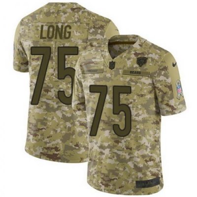 Nike Bears #75 Kyle Long Camo Mens Stitched NFL Limited 2018 Salute To Service Jersey