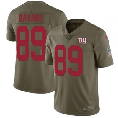 Nike Giants #89 Mark Bavaro Olive Mens Stitched NFL Limited 2017 Salute to Service Jersey