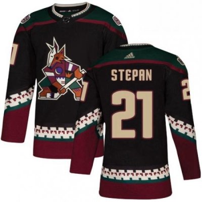 Mens Adidas Arizona Coyotes 21 Derek Stepan Premier Black Alternate NHL Jersey