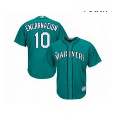 Youth Seattle Mariners 10 Edwin Encarnacion Replica Teal Green Alternate Cool Base Baseball Jersey