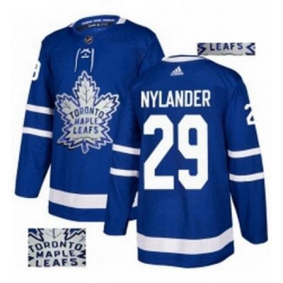 Mens Adidas Toronto Maple Leafs 29 William Nylander Authentic Royal Blue Fashion Gold NHL Jersey