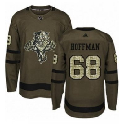 Youth Adidas Florida Panthers 68 Mike Hoffman Authentic Green Salute to Service NHL Jersey