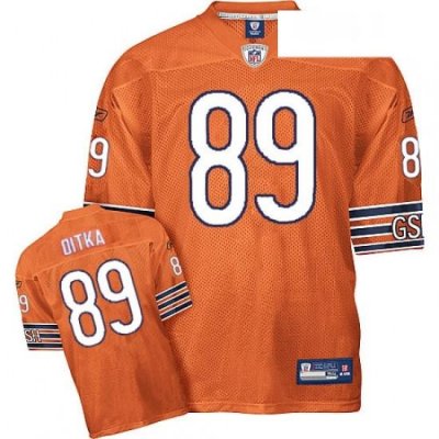 Reebok Chicago Bears 89 Mike Ditka Orange Authentic Throwback NFL Jersey