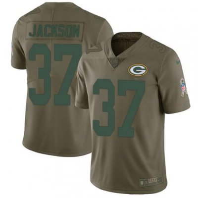 Nike Packers #37 Josh Jackson Olive Mens Stitched NFL Limited 2017 Salute To Service Jersey