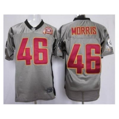 Nike Washington Redskins 46 Alfred Morris Grey Elite Shadow 80TH P-atch NFL Jersey