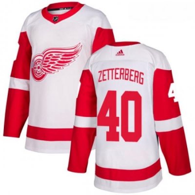 Youth Adidas Detroit Red Wings 40 Henrik Zetterberg Authentic White Away NHL Jersey