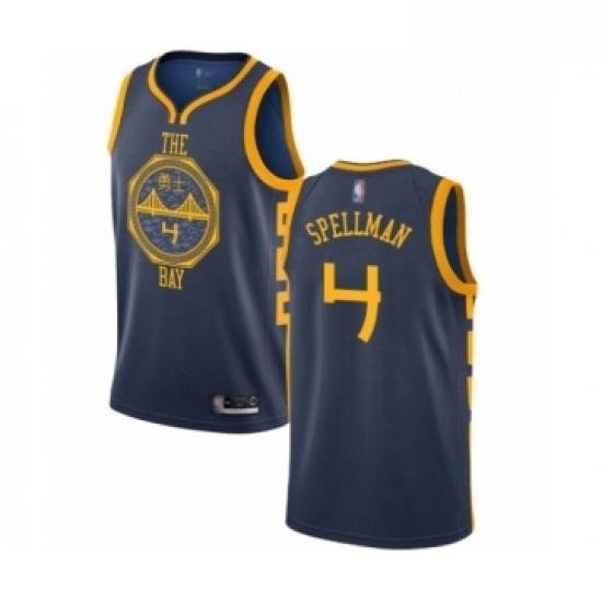 Youth Golden State Warriors 4 Omari Spellman Swingman Navy Blue Basketball Jersey City Edition