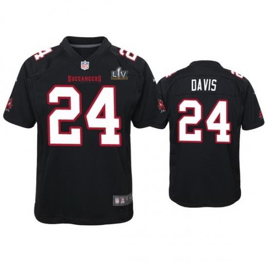 Youth Carlton Davis Buccaneers Black Super Bowl Lv Game Fashion Jersey