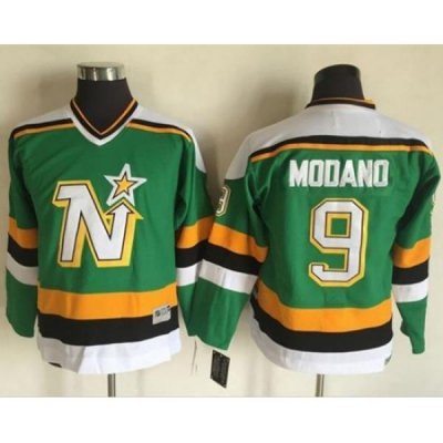 Stars #9 Mike Modano Green CCM Throwback Youth Stitched NHL Jersey