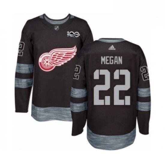 Mens Adidas Detroit Red Wings 22 Wade Megan Authentic Black 1917 2017 100th Anniversary NHL Jersey