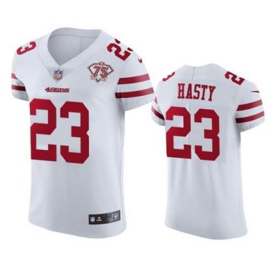 Nike San Francisco 49ers 23 Jamycal Hasty White Men 75th Anniversary Stitched NFL Vapor Untouchable Elite Jersey