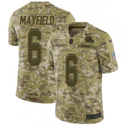 Mens Nike Cleveland BroWns 6 Baker Mayfield Limited Camo 2018 Salute to Service NFL Jersey