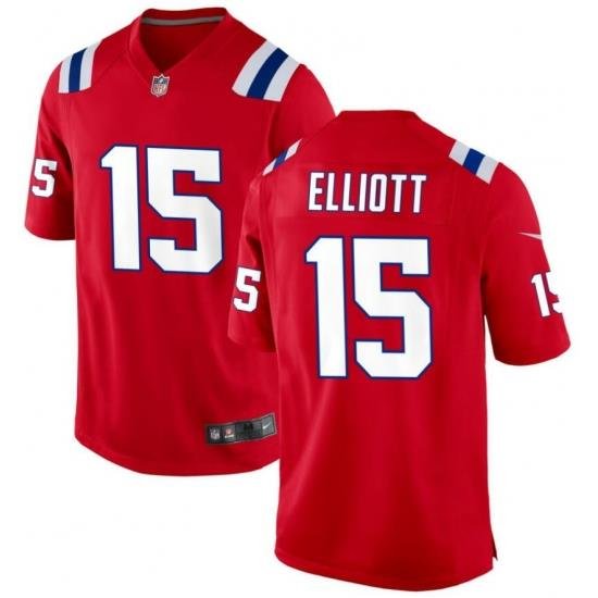 Men New England Patriots #15 Ezekiel Elliott Red Rush Stitched Jersey