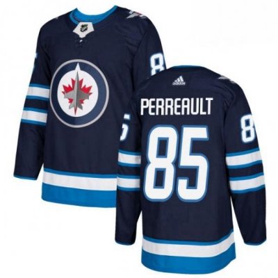 Mens Adidas Winnipeg Jets 85 Mathieu Perreault Authentic Navy Blue Home NHL Jersey