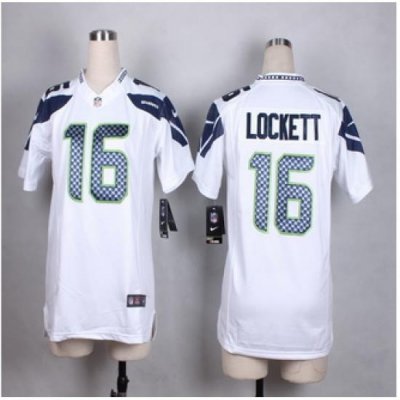 Women Nike Seahawks #16 Tyler Lockett White Stitched NFL Elite Jersey