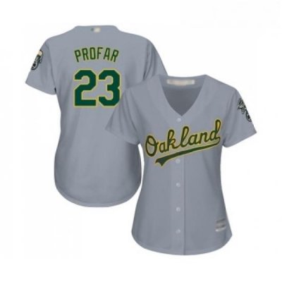 Womens Oakland Athletics 23 Jurickson Profar Replica Grey Road Cool Base Baseball Jersey