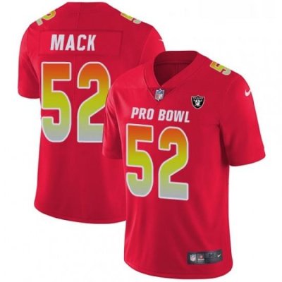 Womens Nike Oakland Raiders 52 Khalil Mack Limited Red 2018 Pro Bowl NFL Jersey