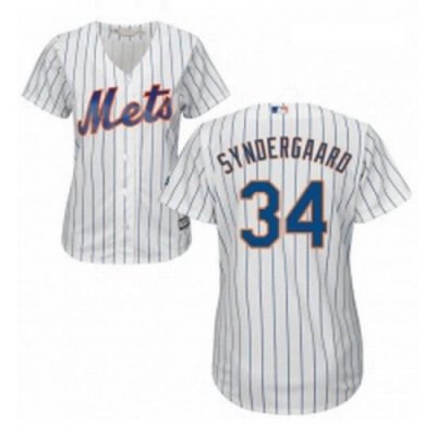 Womens Majestic New York Mets 34 Noah Syndergaard Replica White Home Cool Base MLB Jersey