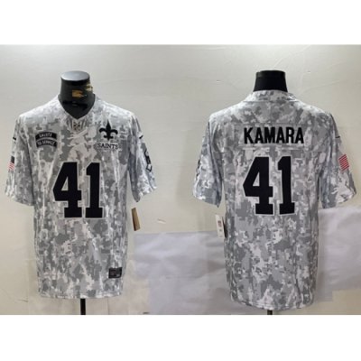 men new orleans saints 41 alvin kamara 2024 f u s e arctic camo salute to service limited stitched football jerseys