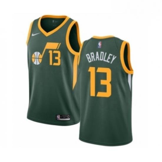 Mens Nike Utah Jazz 13 Tony Bradley Green Swingman Jersey Earned Edition