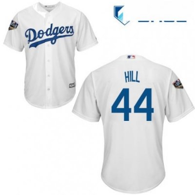 Youth Majestic Los Angeles Dodgers 44 Rich Hill Authentic White Home Cool Base 2018 World Series MLB Jersey