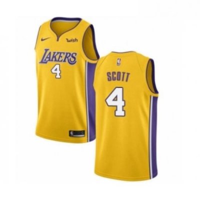 Youth Los Angeles Lakers 4 Byron Scott Swingman Gold Home Basketball Jersey Icon Edition